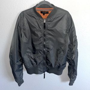 Gray Mens M Bomber Jacket Full Zip with Pockets